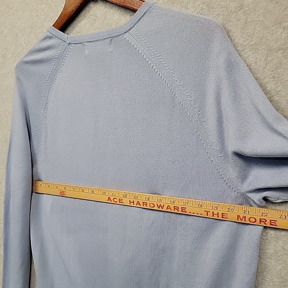 NWT Banana Republic Men's Fine 100% Merino Wool Sweater Light Blue LS Sz XL - Picture 6 of 8